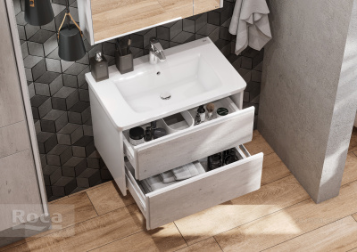 Тумба под раковину Roca Ronda 70 белый матовый/бетон ZRU9303003