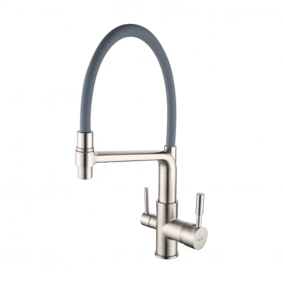 Смеситель для кухни Rose R658L сатин