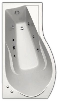 Акриловая ванна Bas Капри 170x90 L с г/м оборудованием FLAT