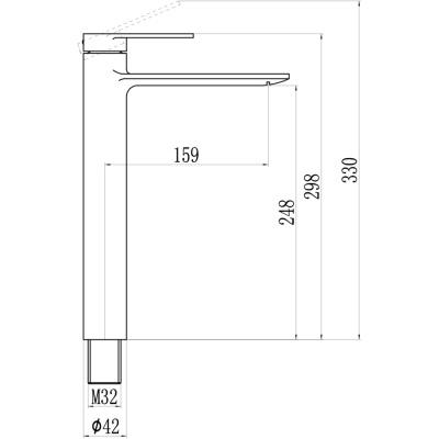 Смеситель для раковины высокий Savol S-601811GH черный