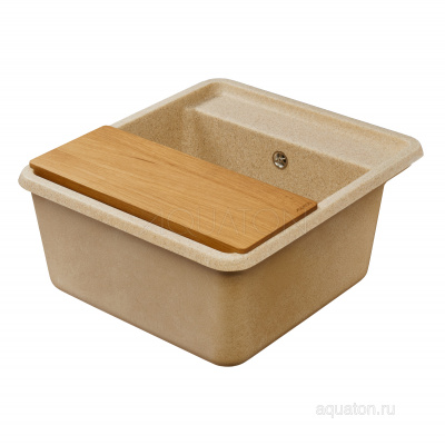 Мойка для кухни из литого мрамора Aquaton Беллис 57 песочный