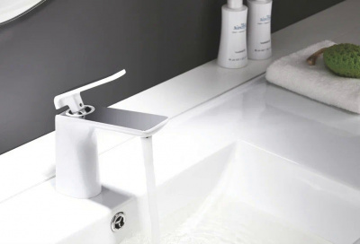 Смеситель для раковины Rose R14F R1401F белый/хром