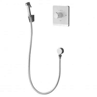 Гигиенический душ с термостатом Rose R105C белый/хром