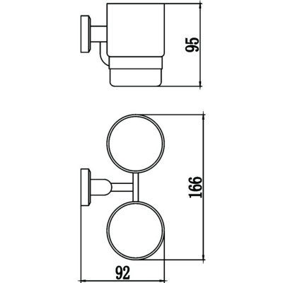 Держатель для двух стаканов Savol S-009568 хром