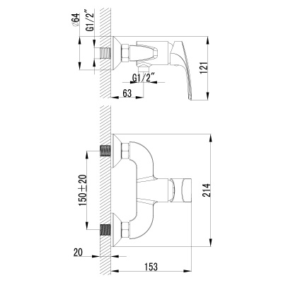 Смеситель для душа Lemark Plus Shape LM1703C