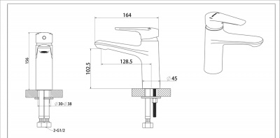 Смеситель для раковины Bravat ARDEN F1351385CP-RUS
