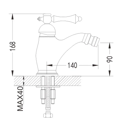 Смеситель для биде Rose R0107 хром