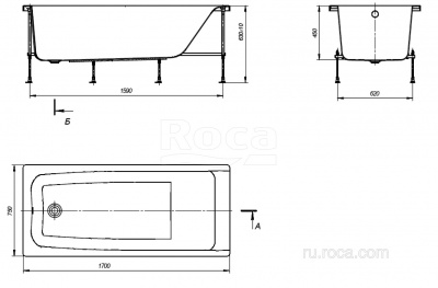 Акриловая ванна Roca Elba 150х75 248509000