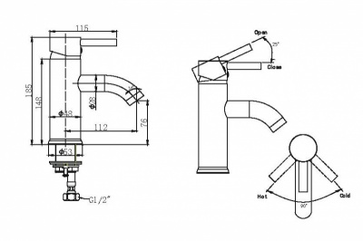 Смеситель для раковины Bravat SLIM F1332366CP-RUS