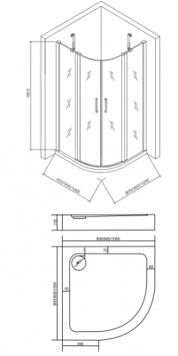 Душевой уголок GOOD DOOR PANDORA R-100-C-CH