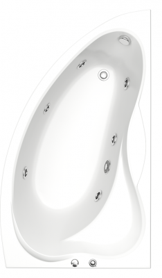 Акриловая ванна Bas Вектра 150x90 R с г/м оборудованием FLAT