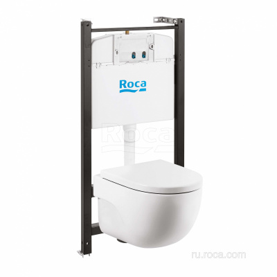 Комплект Roca PRO WC Meridian подвесной унитаз с крышкой микролифт + инсталляция