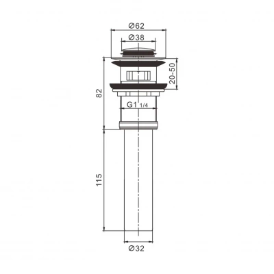 Донный клапан Rose RS14 хром