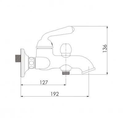 Смеситель для ванны Rose R0202Q бронза