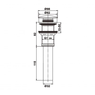 Донный клапан Rose RS11 хром