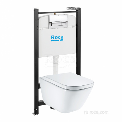 ПЭК Roca The Gap Pack 893104100 подвесной унитаз + инсталляция + кнопка + сиденье