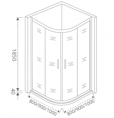 Душевой уголок GOOD DOOR LATTE R-90-C-WE
