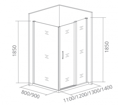 Душевой уголок GOOD DOOR LATTE WTW-110-C-CH+SP-90-C-CH