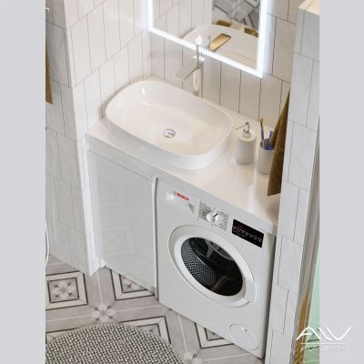 Тумба с раковиной Alavann Soft 100 столешница шпон правая