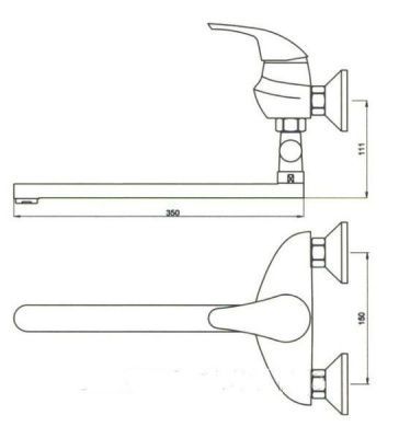 Смеситель для ванны KAISER Grosser 24022