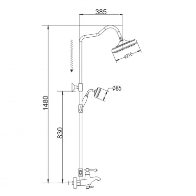 Душевая система Rose R0136Q бронза