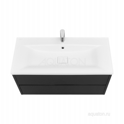 Тумба под раковину Aquaton Римини 100 черный глянец 1A234601RN950 NEW