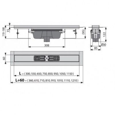 Водоотводящий желоб AlcaPlast APZ1006-750 Professional