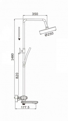 Душевая система с термостатом Rose R3996 хром