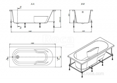 Акриловая ванна Roca Genova 160x70 ZRU9302973