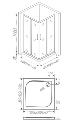 Душевой уголок GOOD DOOR INFINITY CR-100-G-CH