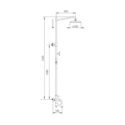Душевая система Rose R0236Q бронза