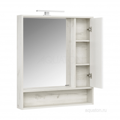 Зеркальный шкаф Aquaton Флай 80 белый, дуб крафт 1A237702FAX10