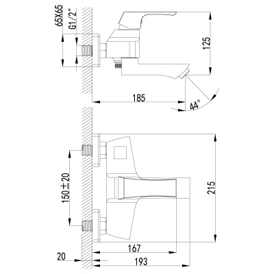 Смеситель для ванны Lemark Unit LM4514C