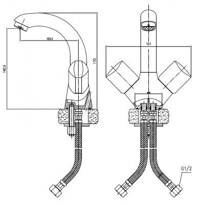 Смеситель для раковины KAISER Forte 45011