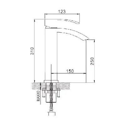 Смеситель для раковины высокий Rose R15F R1511F белый/хром