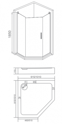 Душевой уголок GOOD DOOR PANDORA PNT-90-T-CH