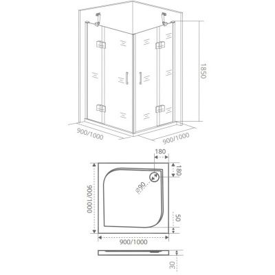 Душевой уголок GOOD DOOR SATURN CR-90-C-CH