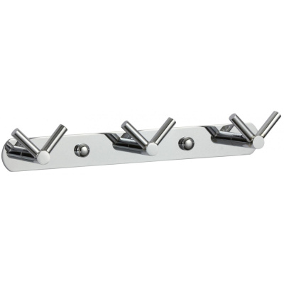 Планка с крючками (3 крючка) Savol S-007223 хром