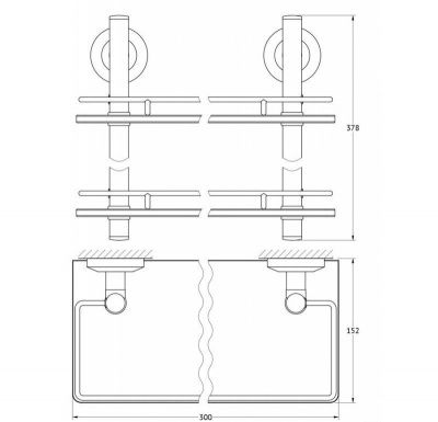 Полка FBS STANDARD STA 062 2-х ярусная 30 см