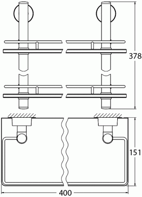 Полка FBS Vizovice VIZ 063 2-х ярусная 40 см