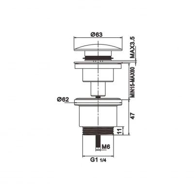 Донный клапан Rose RS31 хром