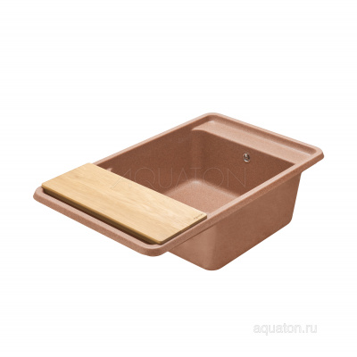 Мойка для кухни из литого мрамора Aquaton Беллис 87 терракотовый