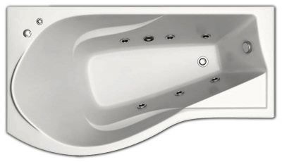 Акриловая ванна Bas Капри 170x90 L с г/м оборудованием FLAT
