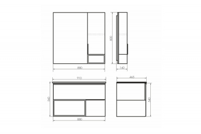 Тумба с раковиной Comforty Франкфурт 90 дуб шоколадно коричневый