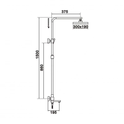 Душевая система Rose R1036 хром