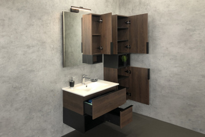 Тумба с раковиной Comforty Франкфурт 75 дуб шоколадно коричневый