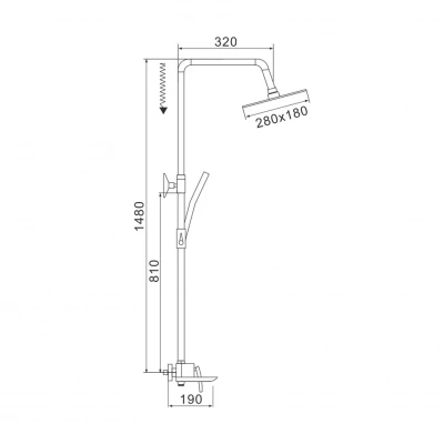 Душевая система Rose R2736F белый/хром