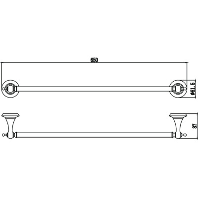 Держатель для полотенец прямой 60 см Savol S-06924W белый