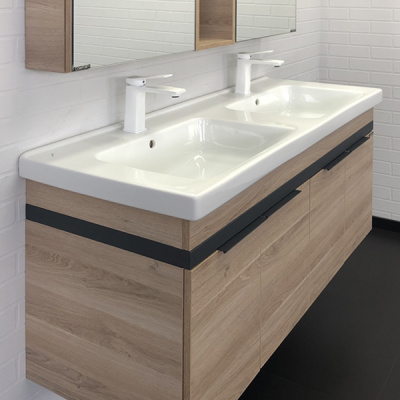 Тумба с раковиной Comforty Дуэт 125 дуб натуральный