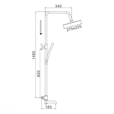Душевая система с термостатом Rose R3536 хром